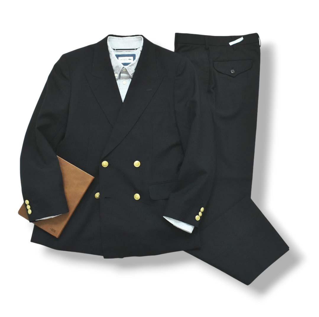 ジェイプレス ダブル スーツ テーラードジャケット スラックスパンツ M 紺♪