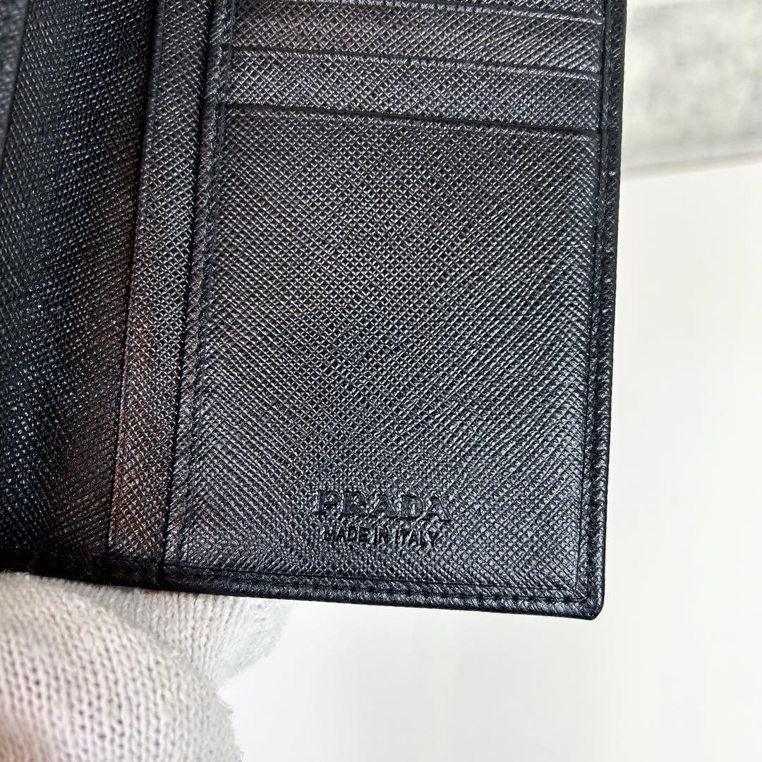 PRADAトライアングルロゴ 長財布 サフィアーノレザー ブラック