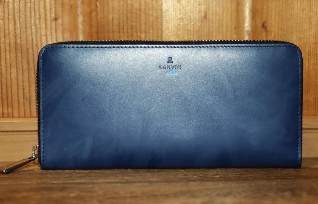 新品 LANVIN en Bleu 牛革 ラウンドファスナー 長財布 Ⓗ