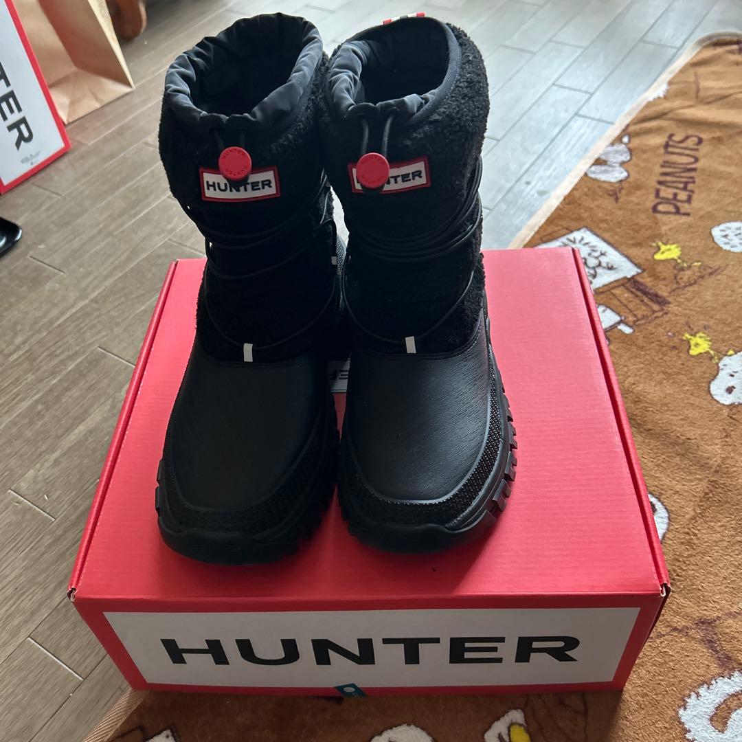 HUNTER ブラック スノーブーツ