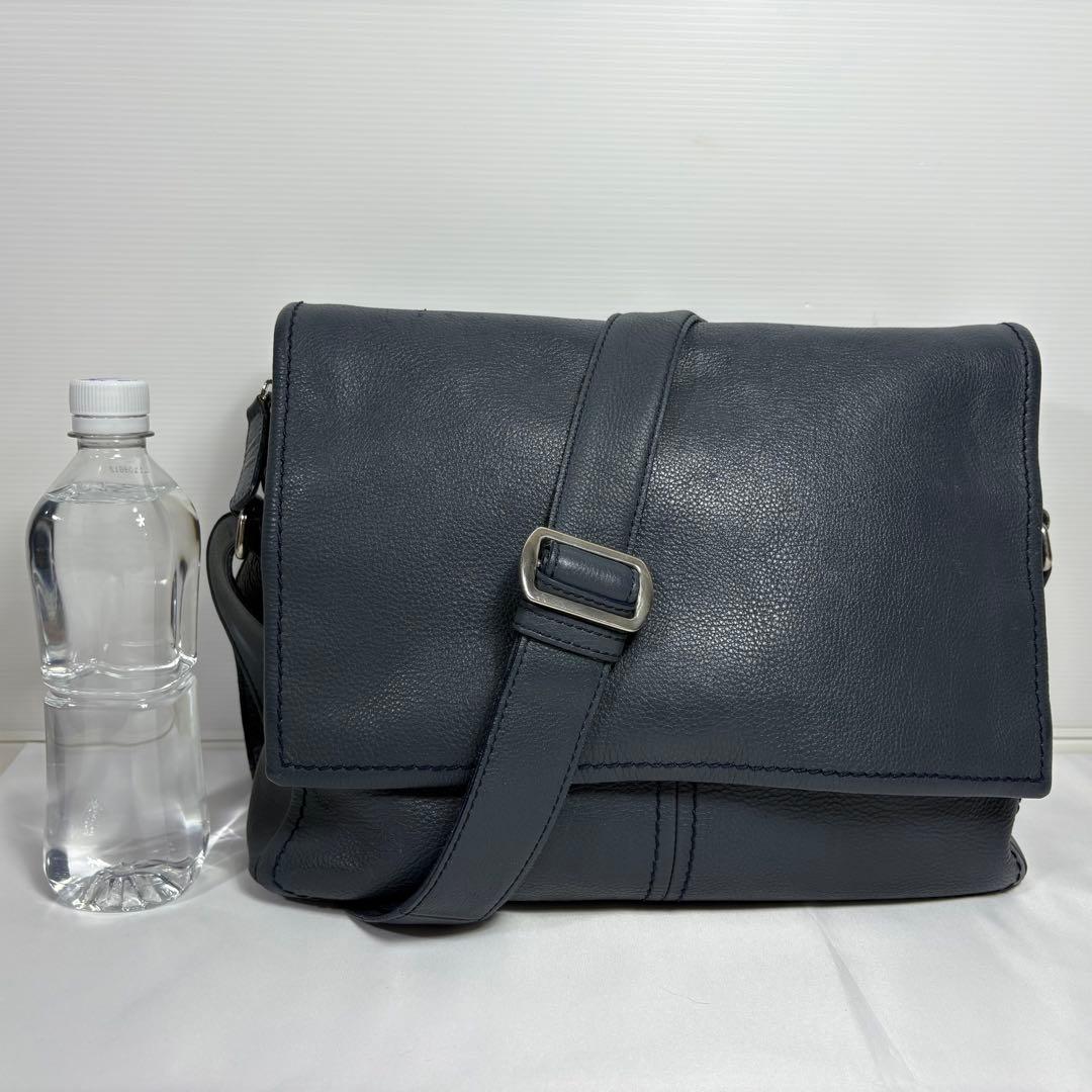 土屋鞄 PLOTA プロータ 防水フラップ ショルダーバッグ ネイビー