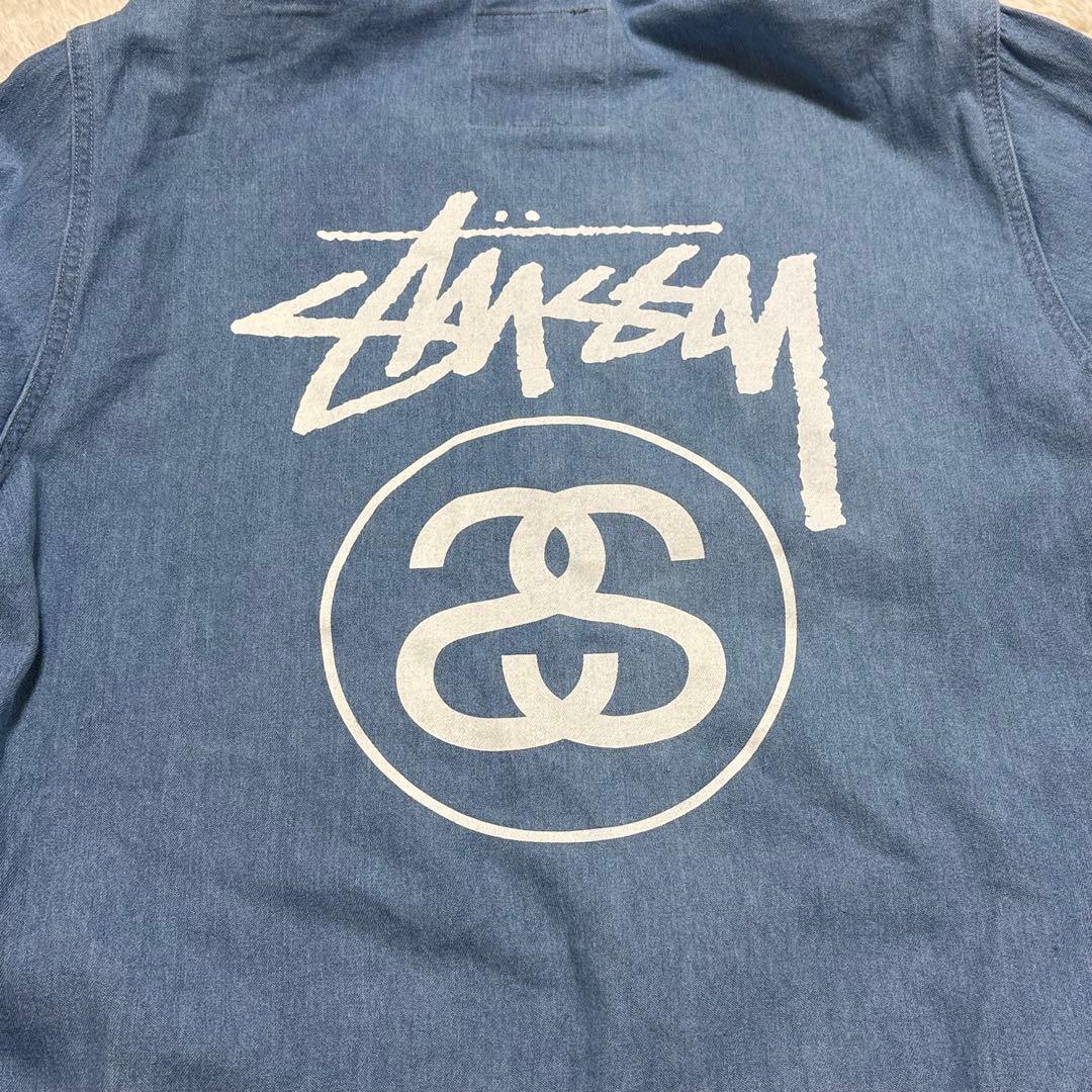 stussy ステューシー シャツアウター フード付き デニムジャケット S