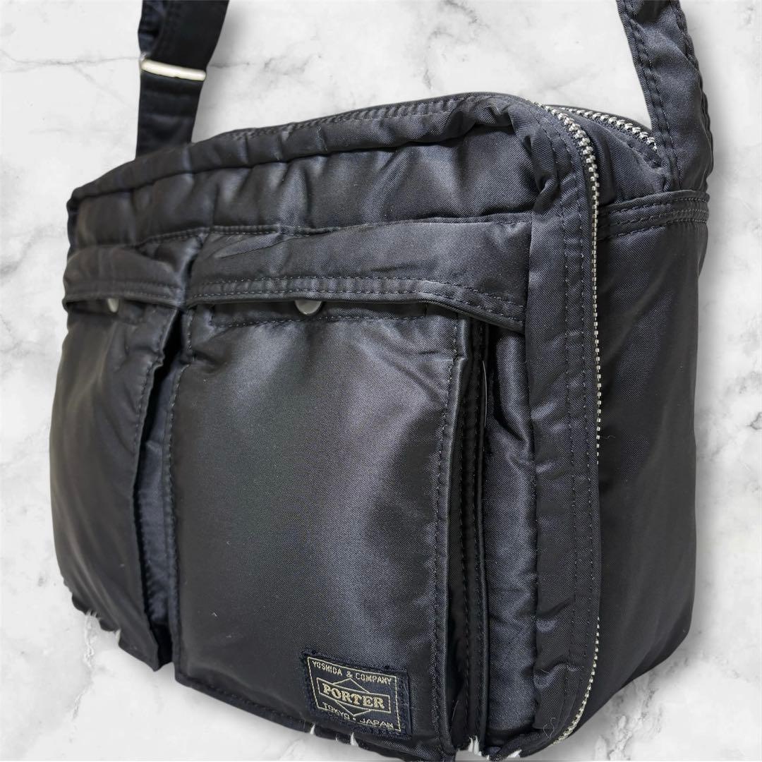 ✨極美品✨ ポーター タンカー ナイロン ブラック ショルダーバッグ 2層式 L