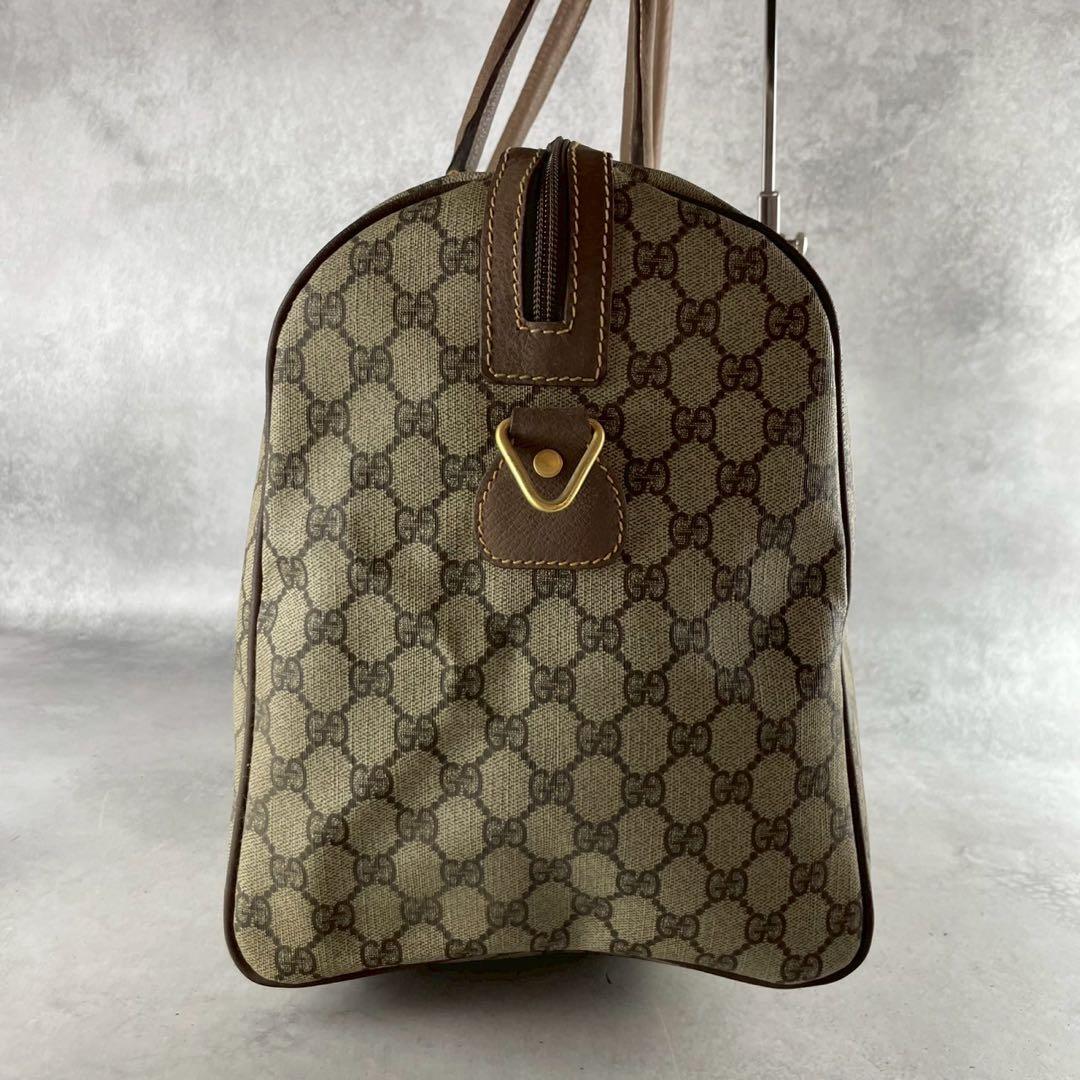 希少 美品 グッチ 2way ボストンバック GGスプリーム PVC レザー