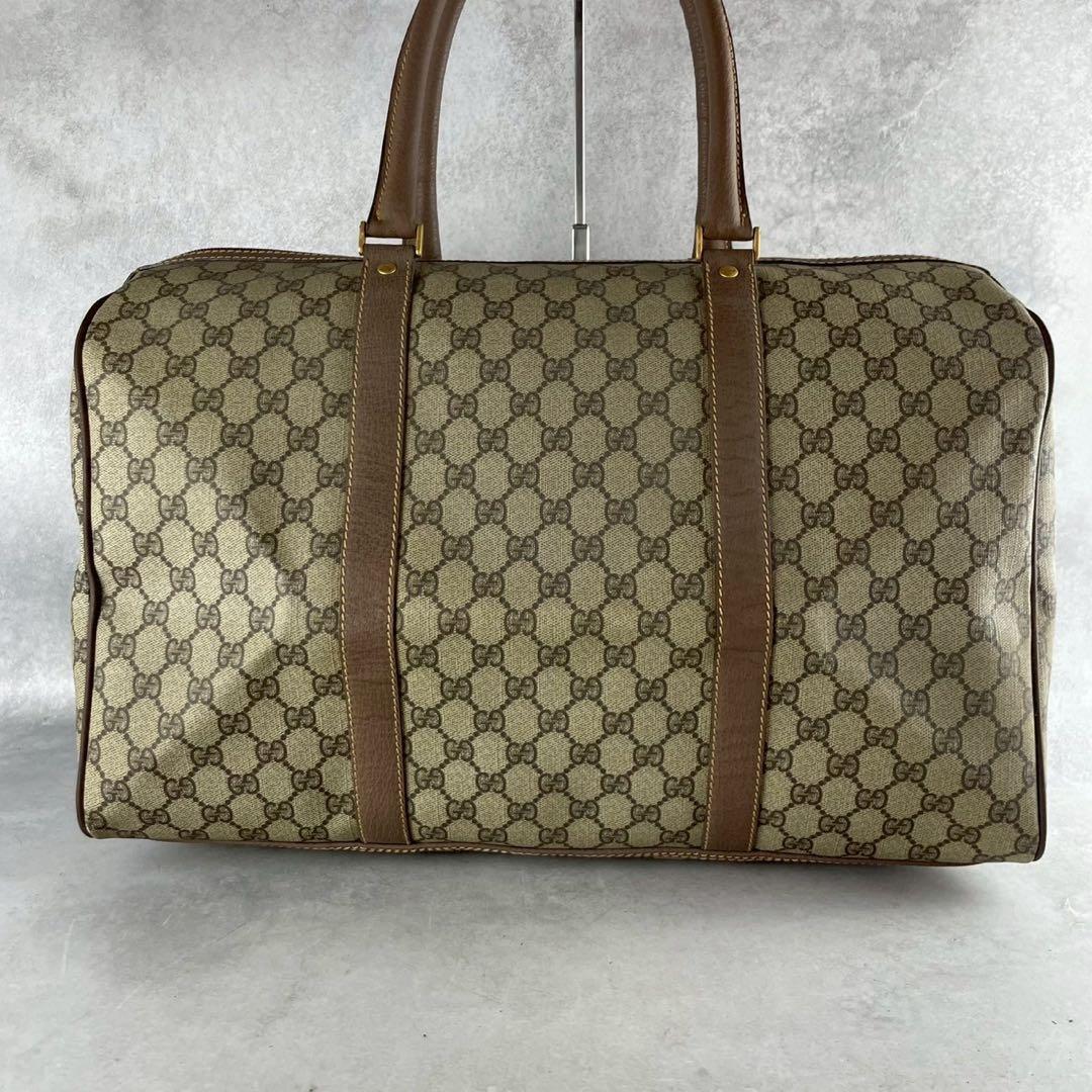希少 美品 グッチ 2way ボストンバック GGスプリーム PVC レザー