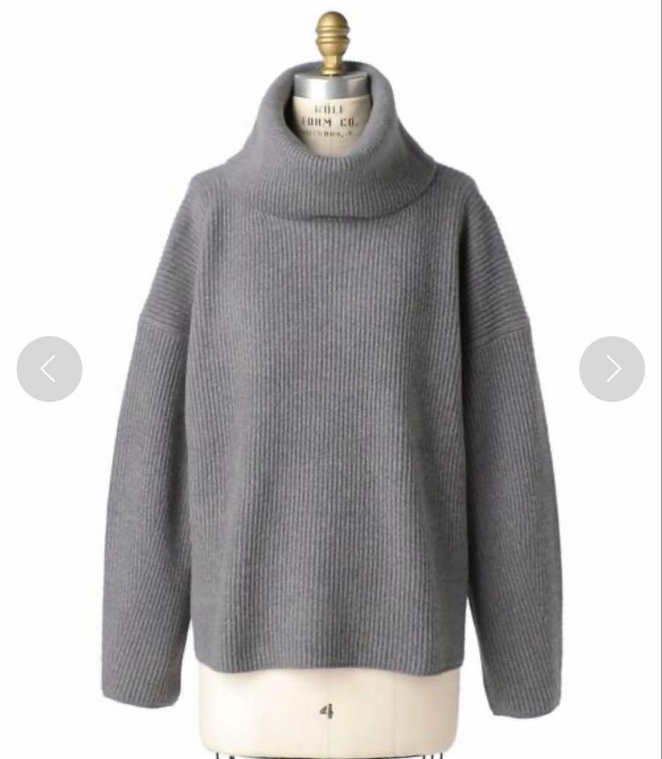 【美品】Drawer ドゥロワー　9G畦編みタートルネックニット