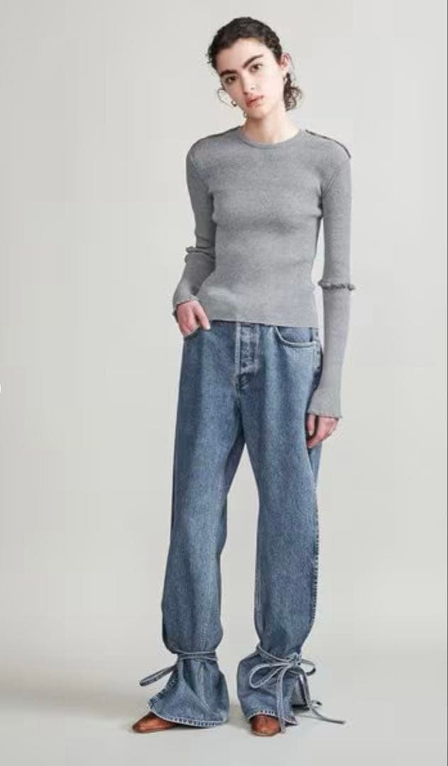 H BEAUTY&YOUTH ＜H>TC リブアウトシーム ロングスリーブニット