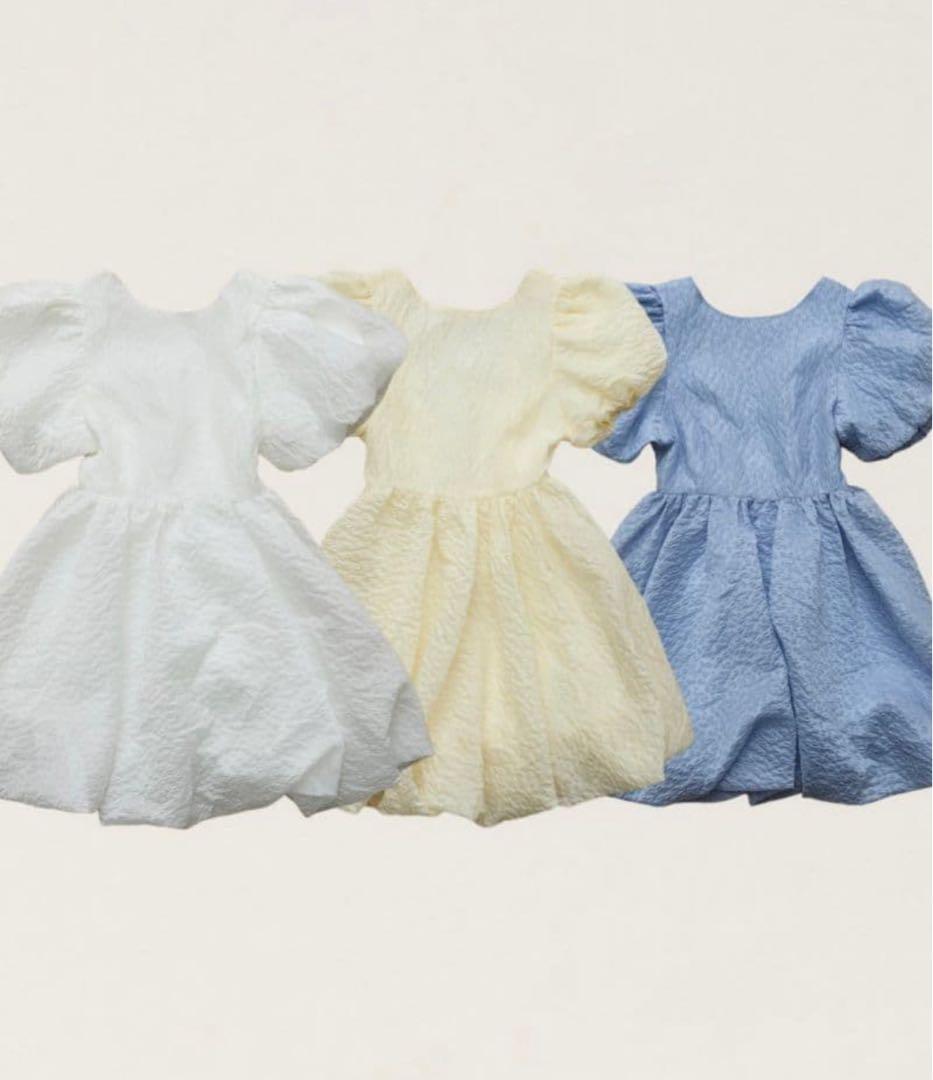 【即日発送】トリートユアセルフ バルーンフラワージャガードワンピース ホワイト