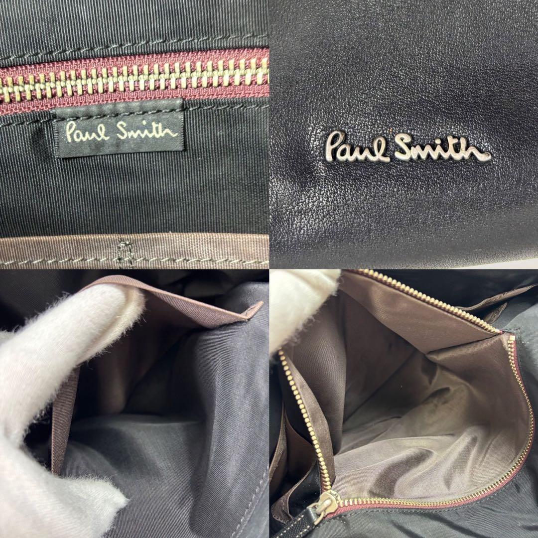 ポールスミス レザー トートバッグ シボ マルチストライプビジネス 肩がけ A4