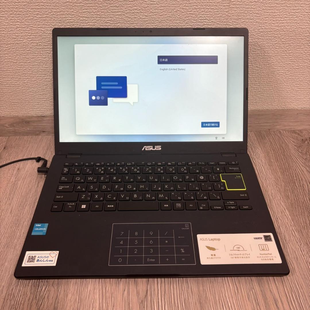 ASUS E410KA ノートパソコン Celeron N4500 初期化済み