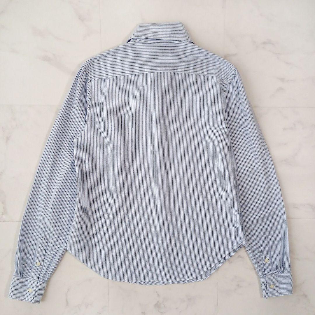美品 ポロラルフローレン 現行 ボウタイブラウス シャツ ストライプ ポニー刺繍