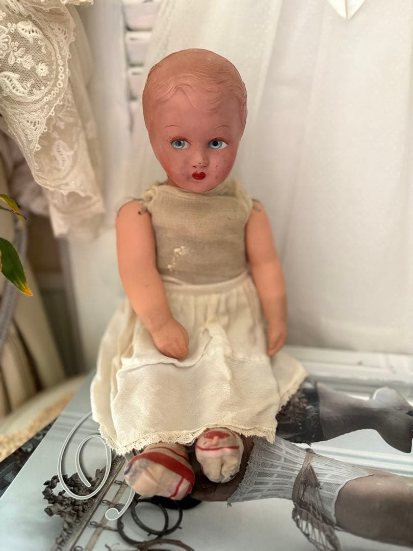 フランスアンティーク ドール パピエマシェ ビスク アンティークベア ブロカント