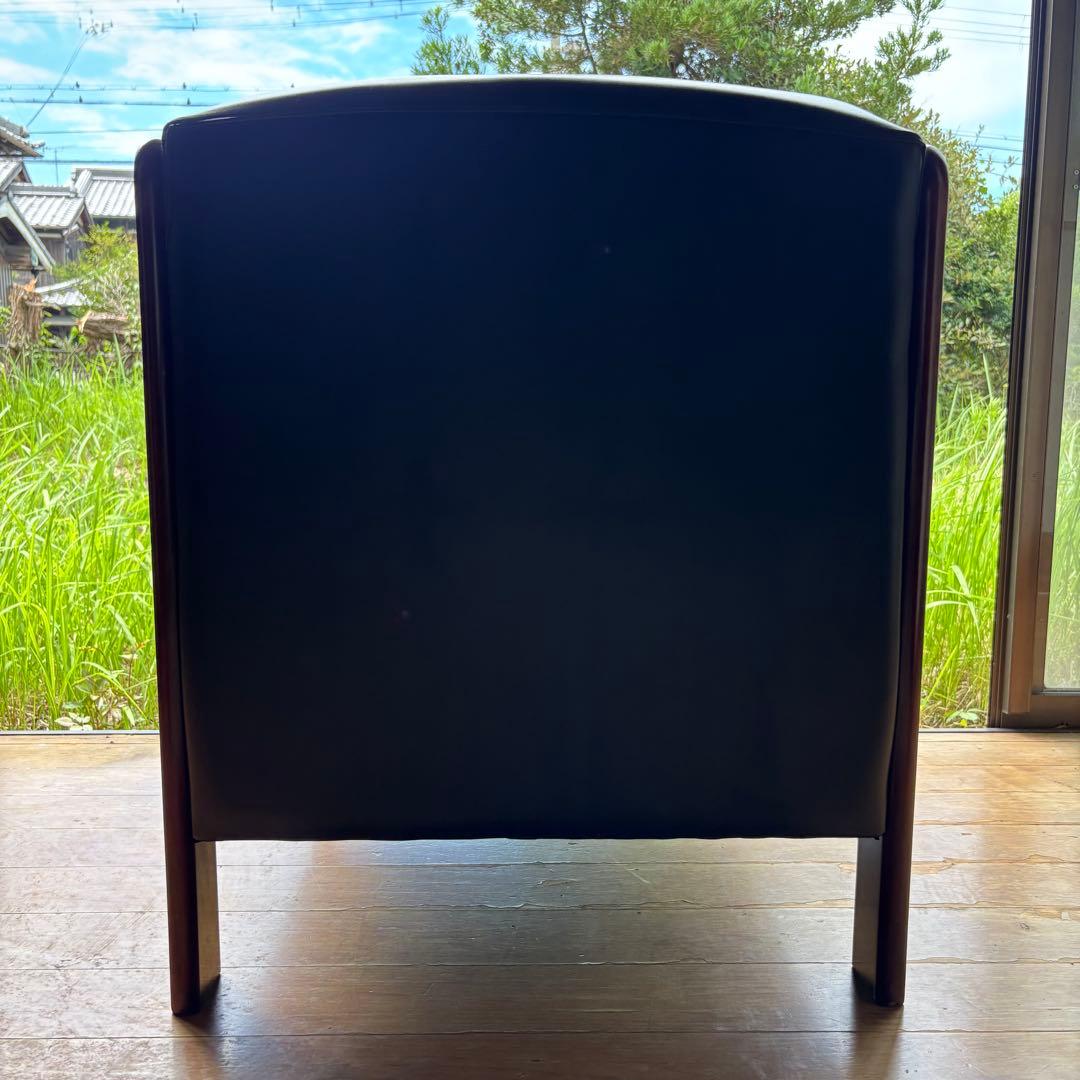 K*p様 ヴィンテージ 木肘ソファ 黒 1人掛け ソファ シンプル モダン