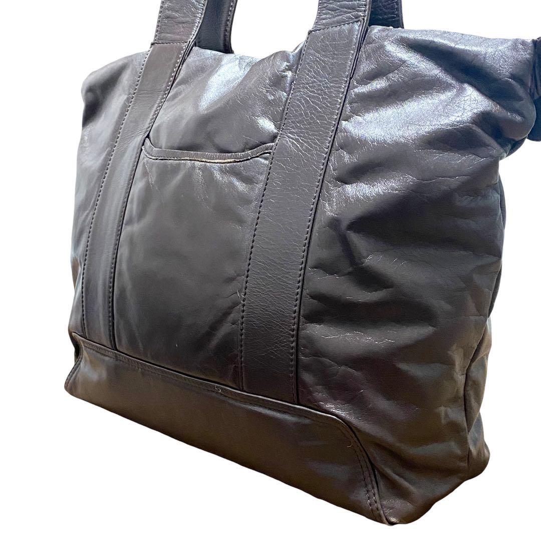 La GALLERIA ラガレリア　メンズ　レザートートバッグ　ブラウン　青木鞄