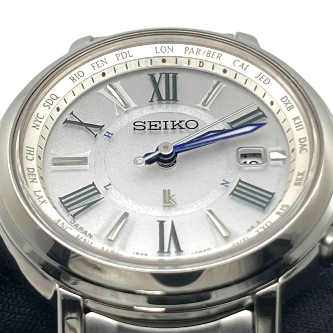 【美品】セイコー ルキア デイト チタニウム 電波ソーラー 腕時計 805