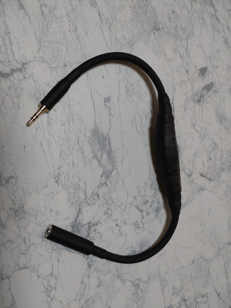 【カスタム】3.5分散型カタパルト搭載　3.5mm3極メス-オス　約38cm 黒