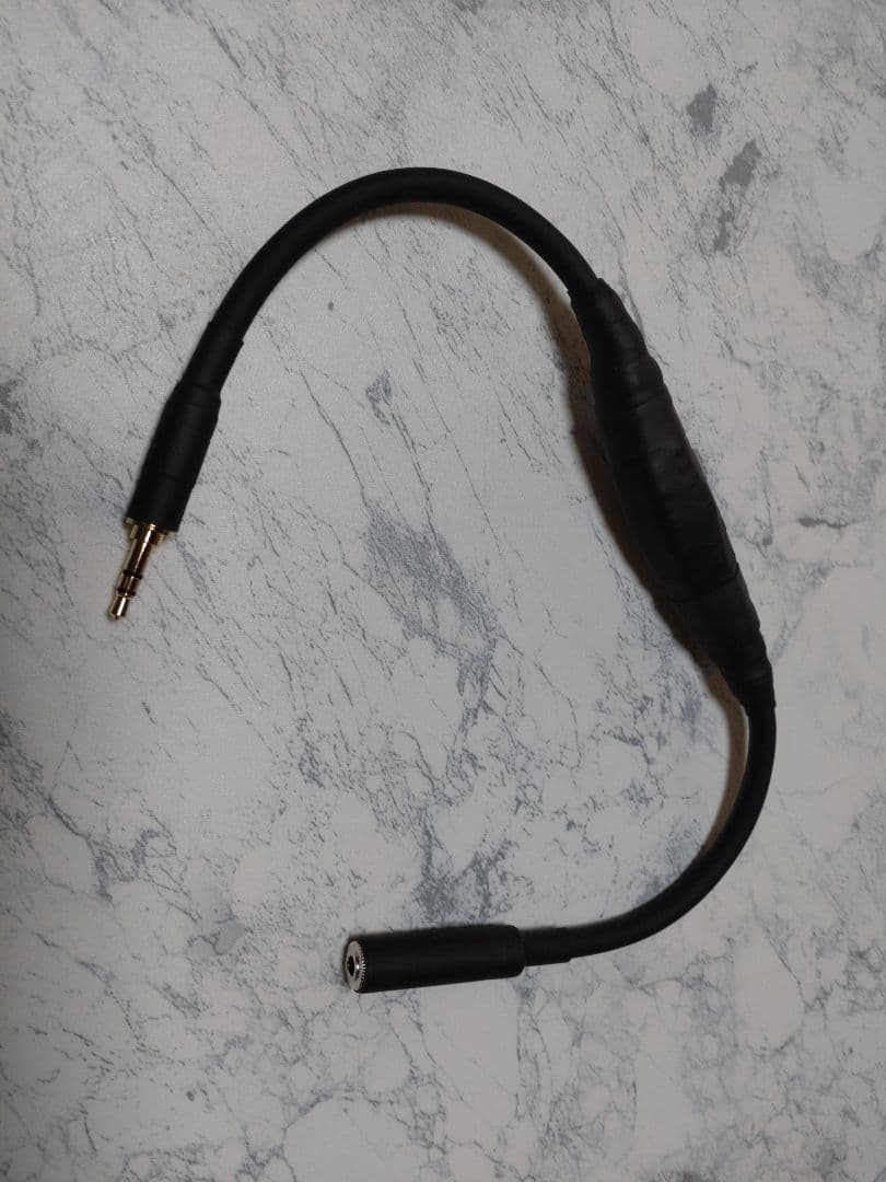 【カスタム】3.5分散型カタパルト搭載　3.5mm3極メス-オス　約38cm 黒