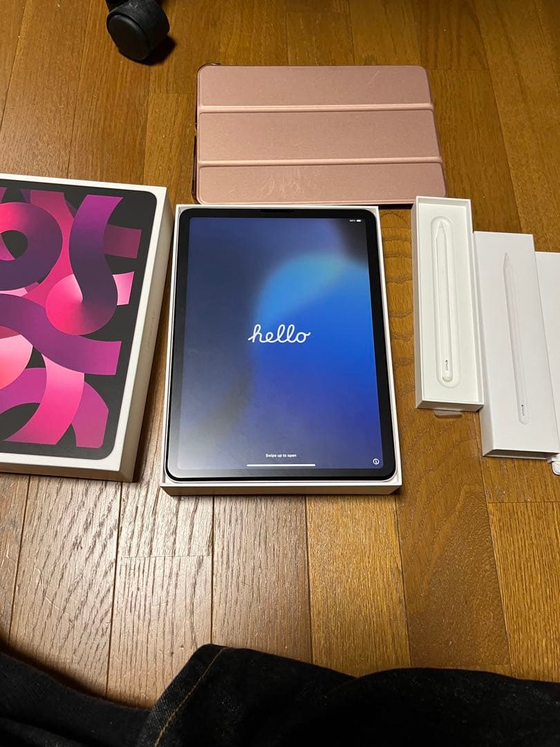 iPad Air 5(ローズゴールド) 本体、Apple Pencil、ケース