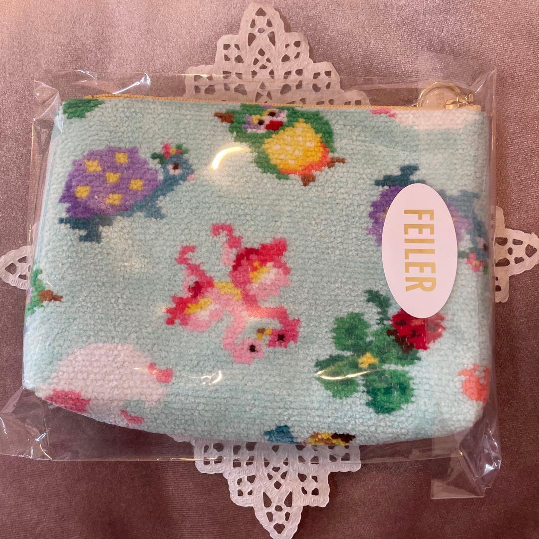 FEILER✖️神崎恵さんの限定品コラボポーチ ⭐️ ペールグリーン
