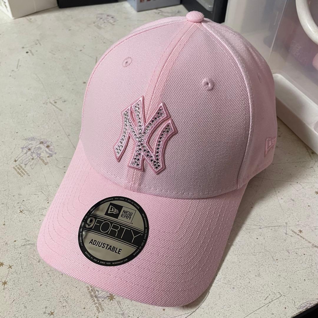 ニューエラ　ラインストーン　ヤンキース　ピンク　9FORTY
