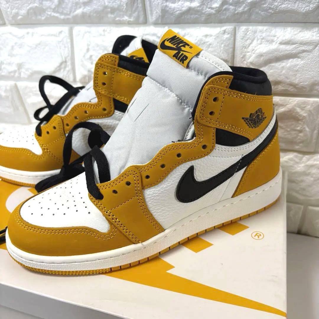 新品NIKE エアジョーダン 1 レトロ ハイ OG イエローオークル 24.5