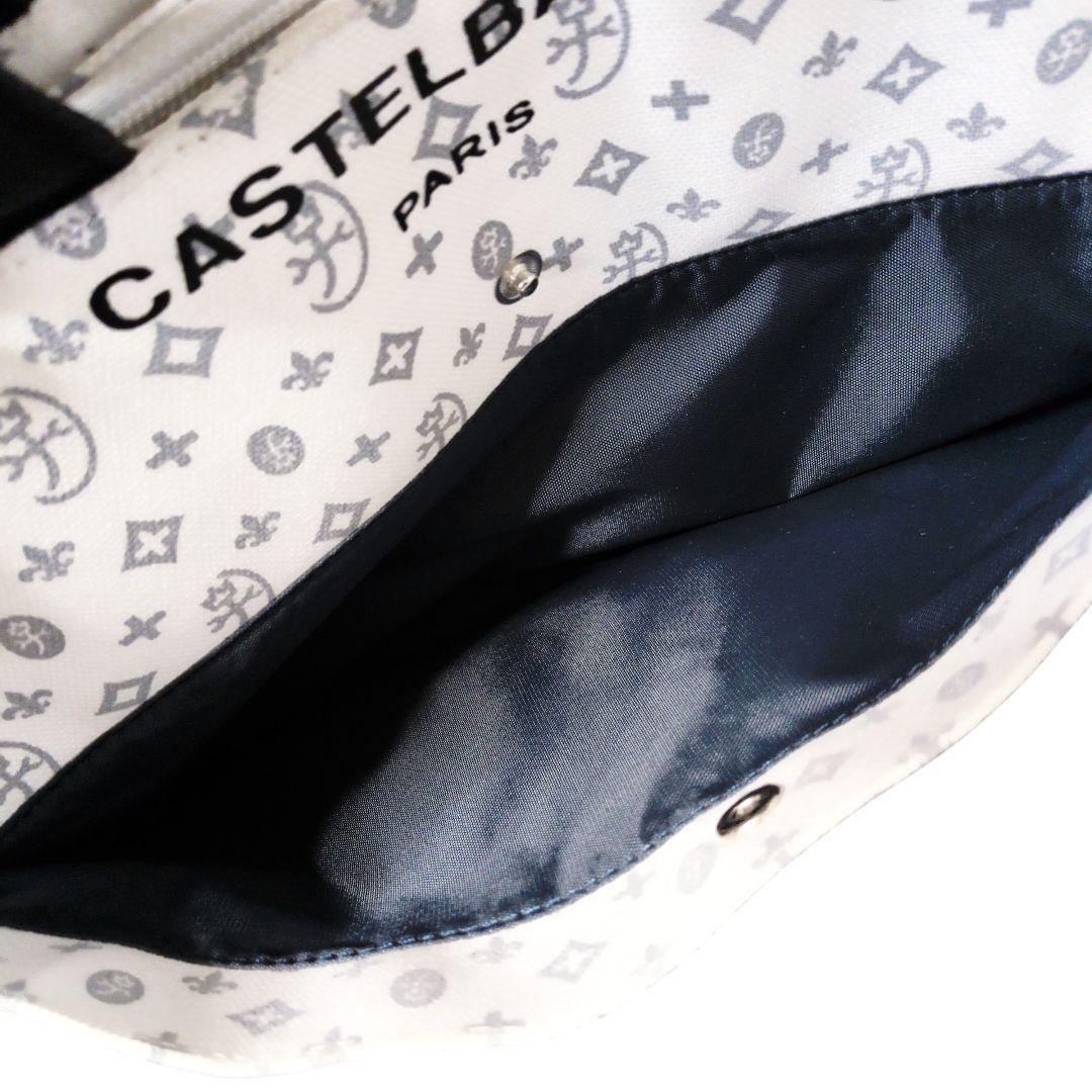 カステルバジャック モノグラム ハンドバッグ 白×黒 多収納 希少