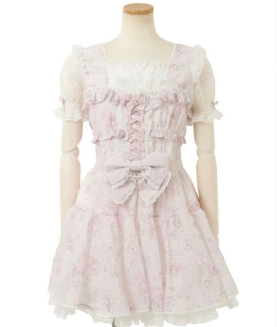 LIZLISAリズリサ ローズリボンシフォンワンピース