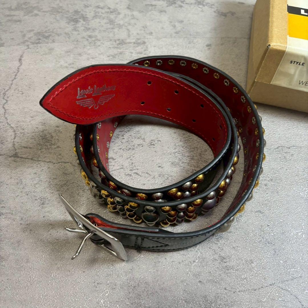 Lewis Leathers ルイスレザー スタッズベルト 箱付 XL