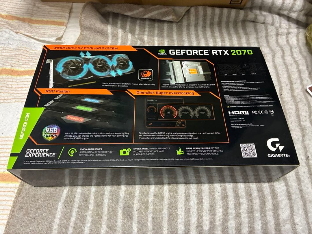 グラフィックボード・グラボ・ビデオカード RTX 2070 GV-N207SGAMING OC-8GD