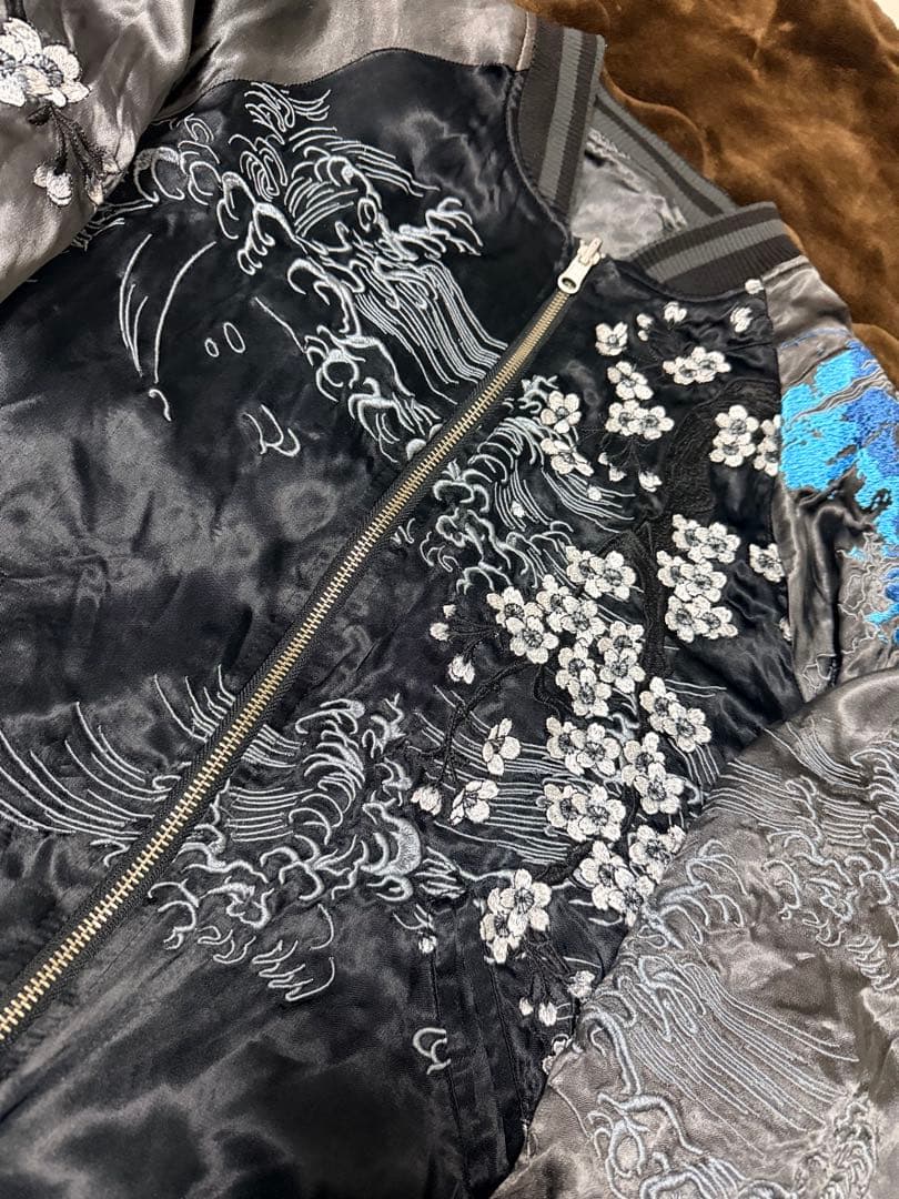 ２面用 絡繰魂 九尾の狐 日本限定 スカジャン レーヨン vintage