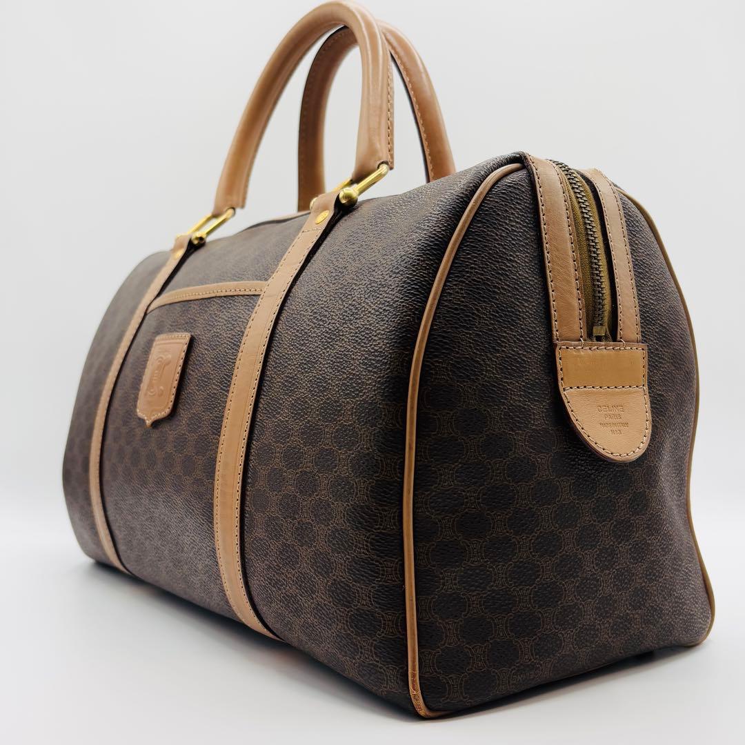 極美品✨️セリーヌ ボストンバッグ トリオンフ マカダム ブラウン レザー 本革