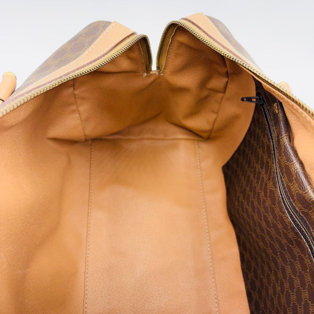 極美品✨️セリーヌ ボストンバッグ トリオンフ マカダム ブラウン レザー 本革