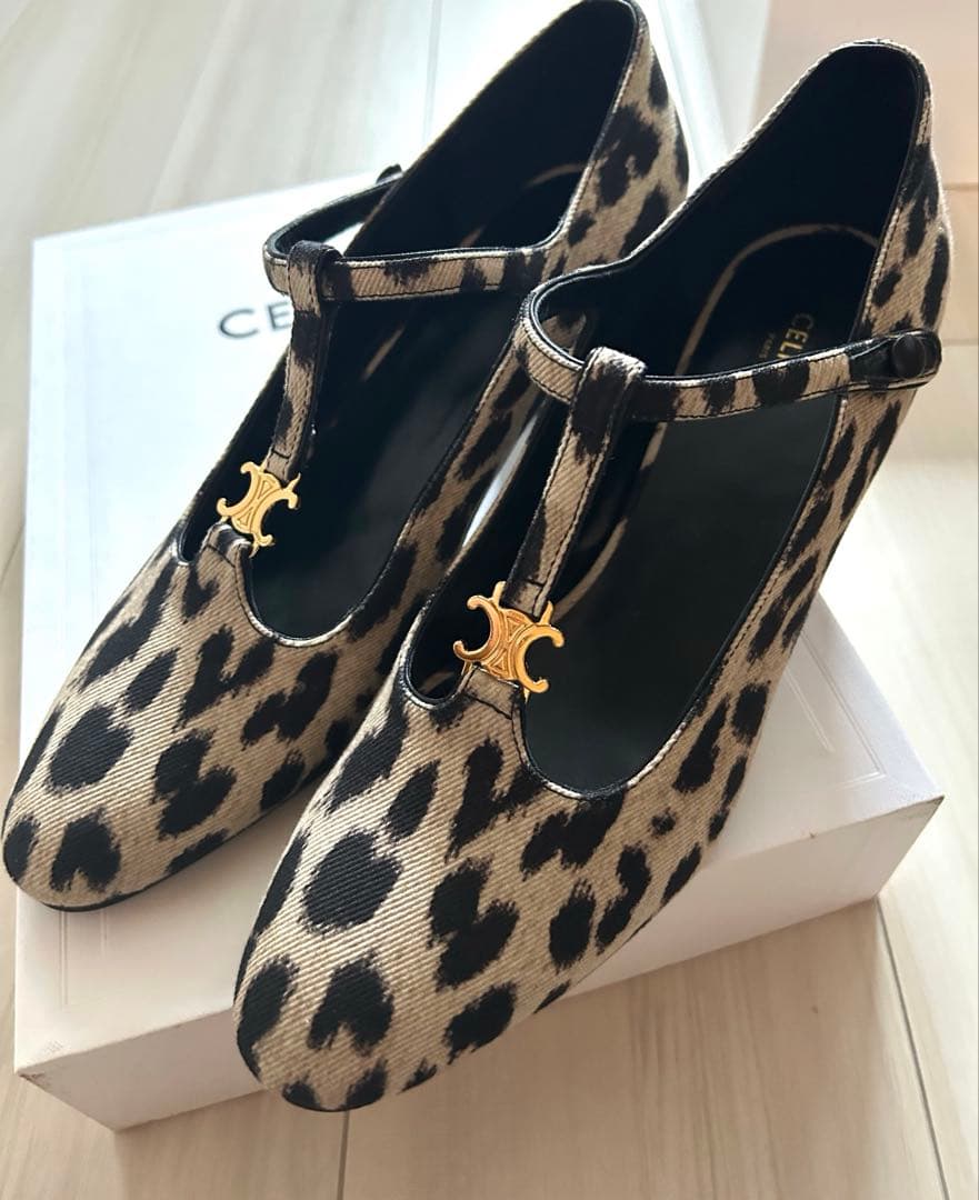 【新品】CELINE セリーヌ トリオンフ レオパード パンプス 37