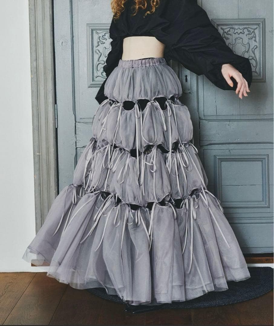 LA BELLE ETUDE ボリュームチュールリボンスカート