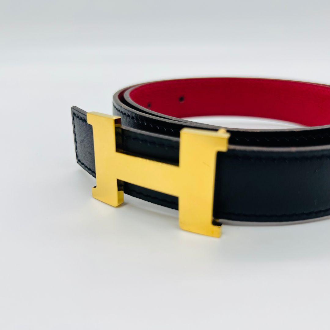 エルメス Hベルト　コンスタンス　リバーシブル　◻︎E ベルト ブラック　レザー