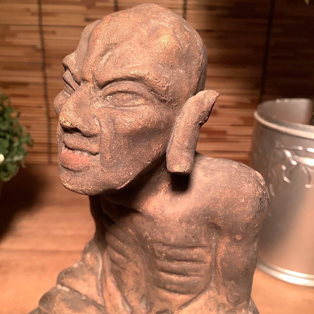 茶太郎様売約keep…最高位聖者「高僧・阿羅漢像」煩悩断滅・最高境地・泥仏・焼物