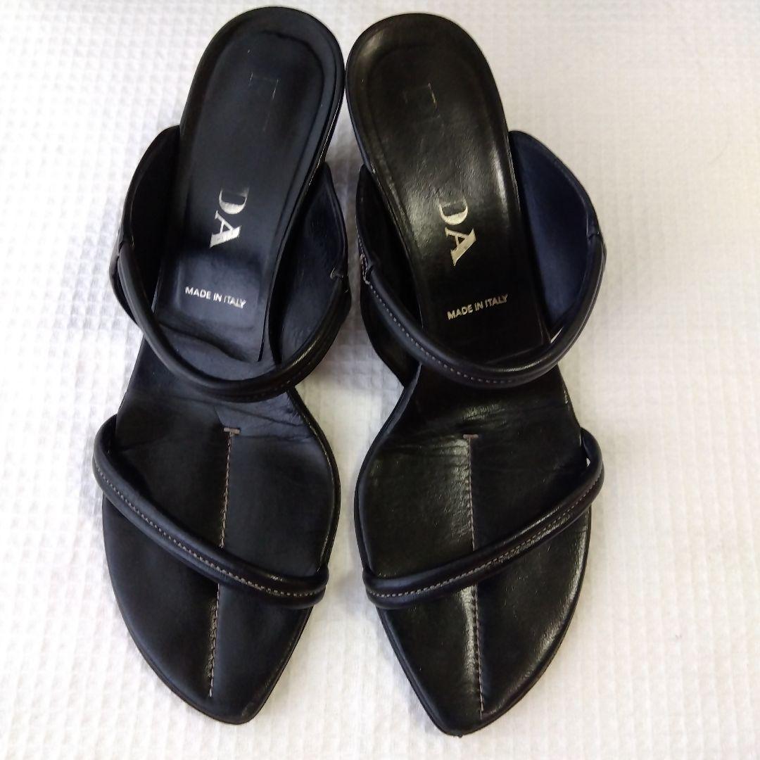 PRADA ブラック レザー サンダル