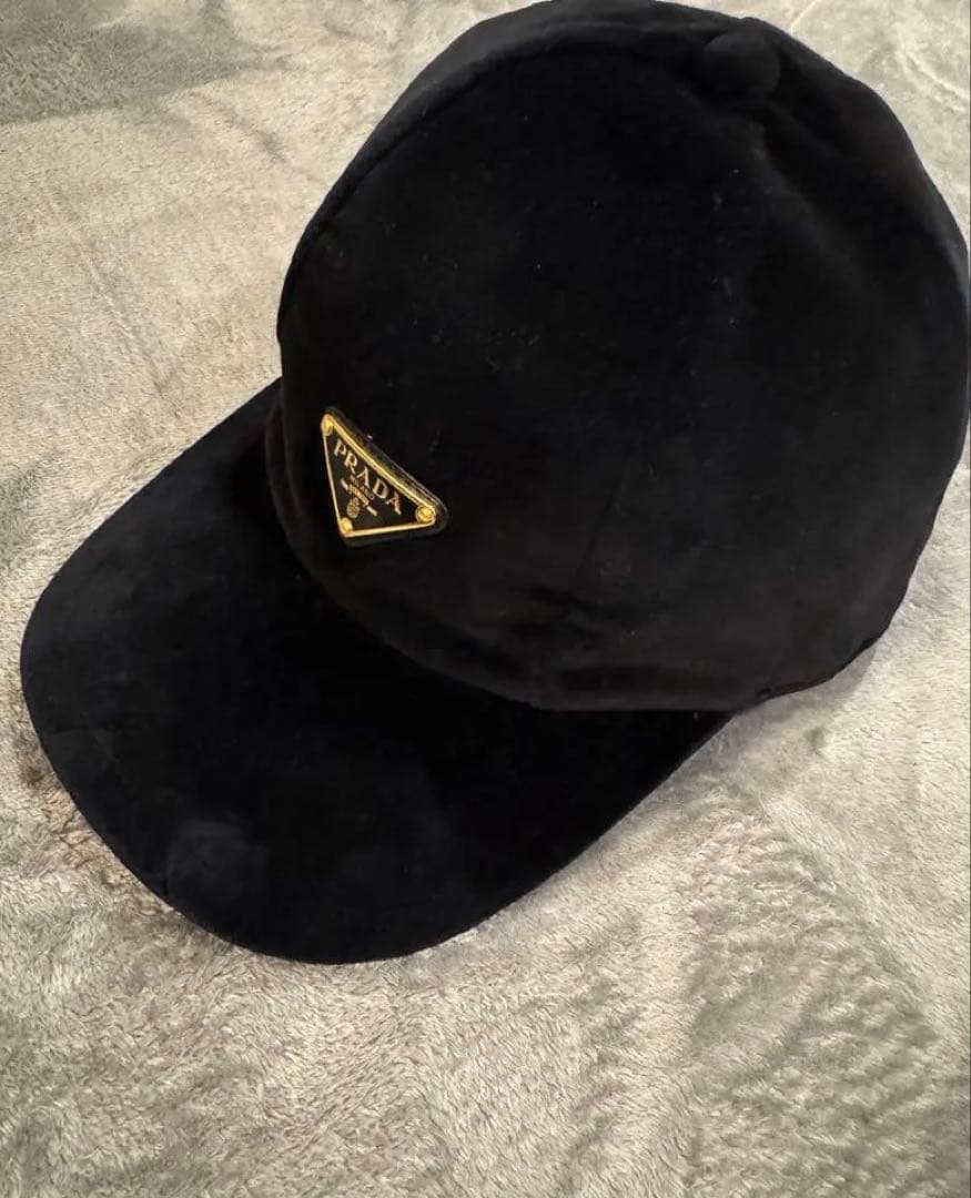 PRADA ベロアキャップ L 黒