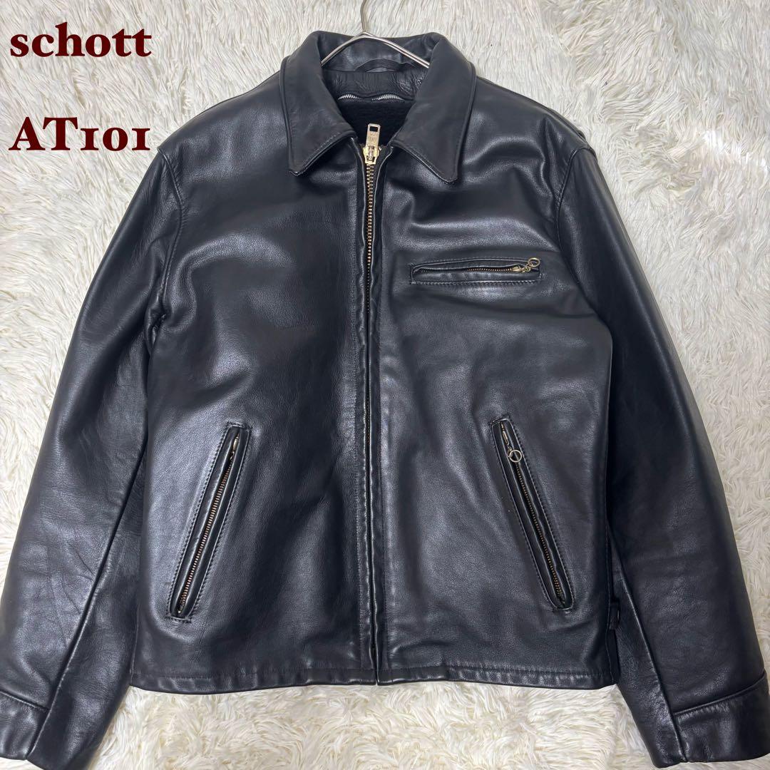 人気✨schott AT101 レザージャケット　シングルライダース　40 黒