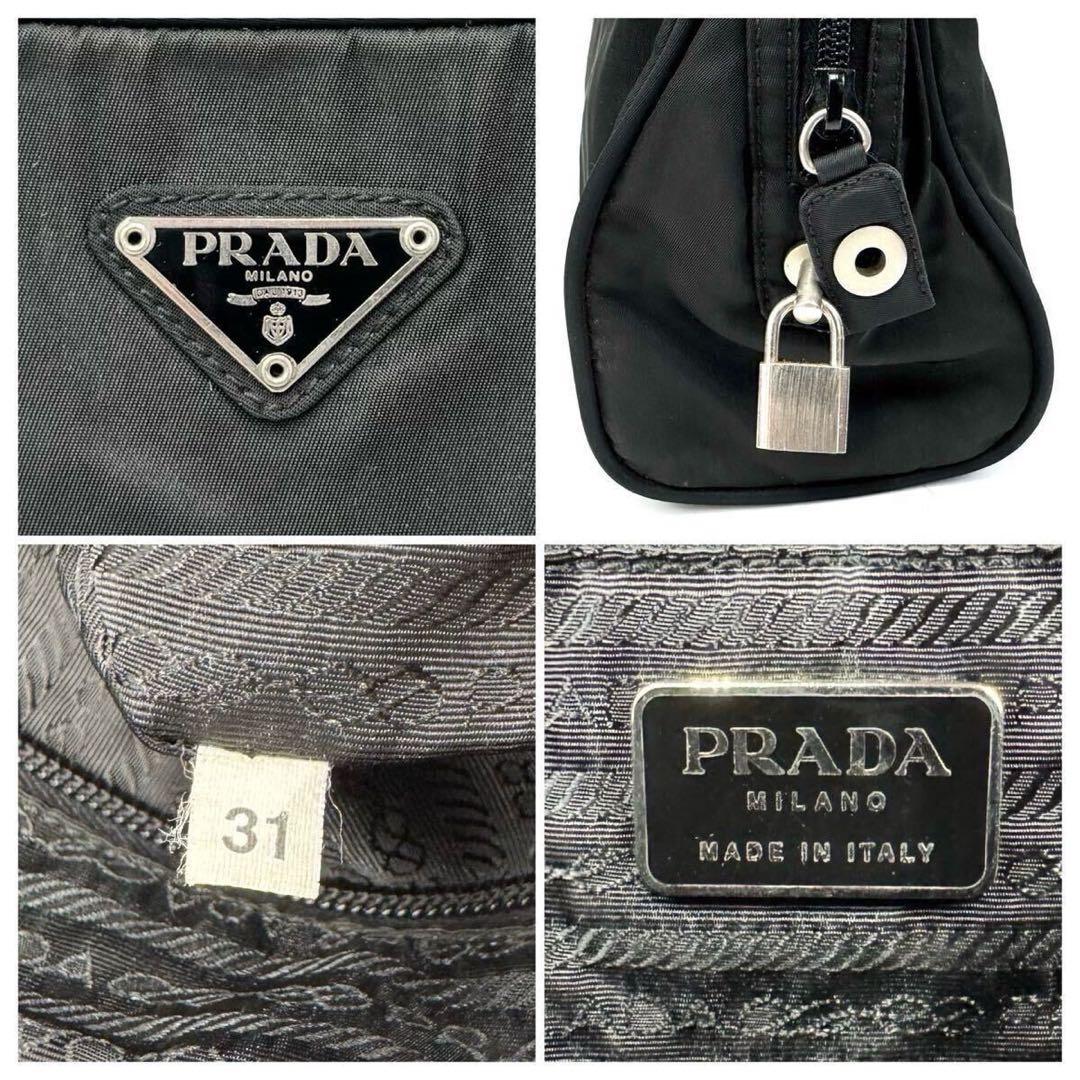 PRADA プラダ テスート ナイロン ミニボストン 三角ロゴ ブラック 黒