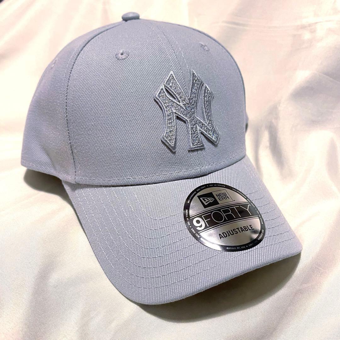 新品 ニューエラ 9FORTY rhinestone ラインストーン グレー