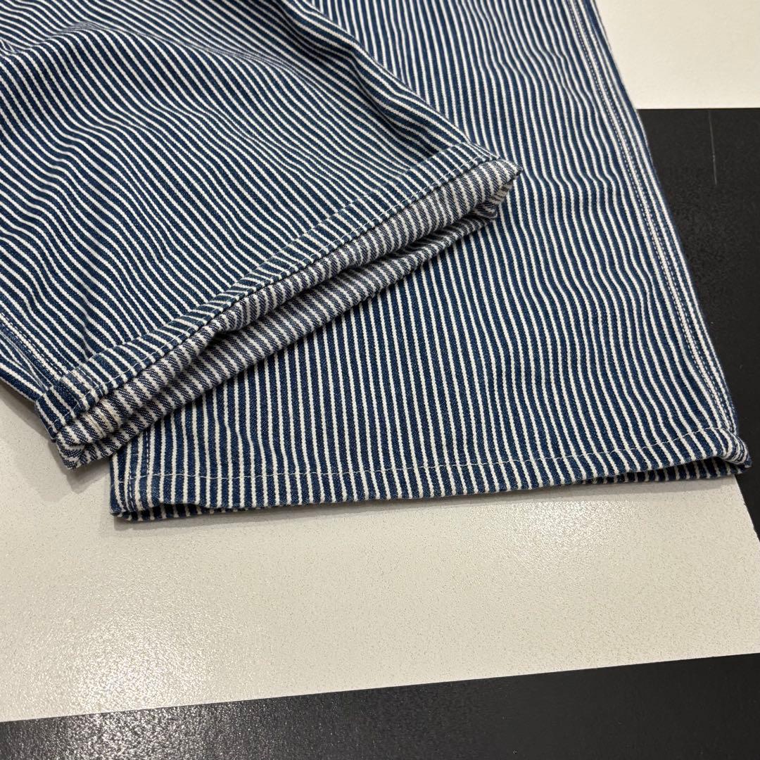 美品 リー インディゴ ヒッコリー ストライプ 柄 デニム オーバーオール