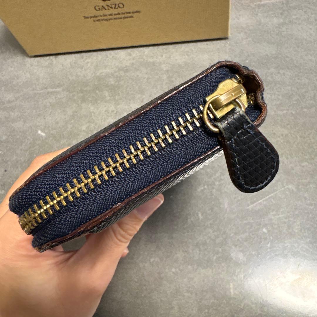 ガンゾGANZO リザード　ラウンドジップ長財布