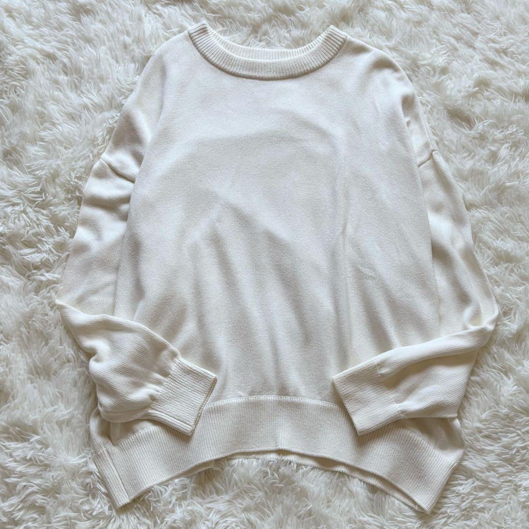 EVERYDAY I LIKE コットン　ニット　プルオーバー　白