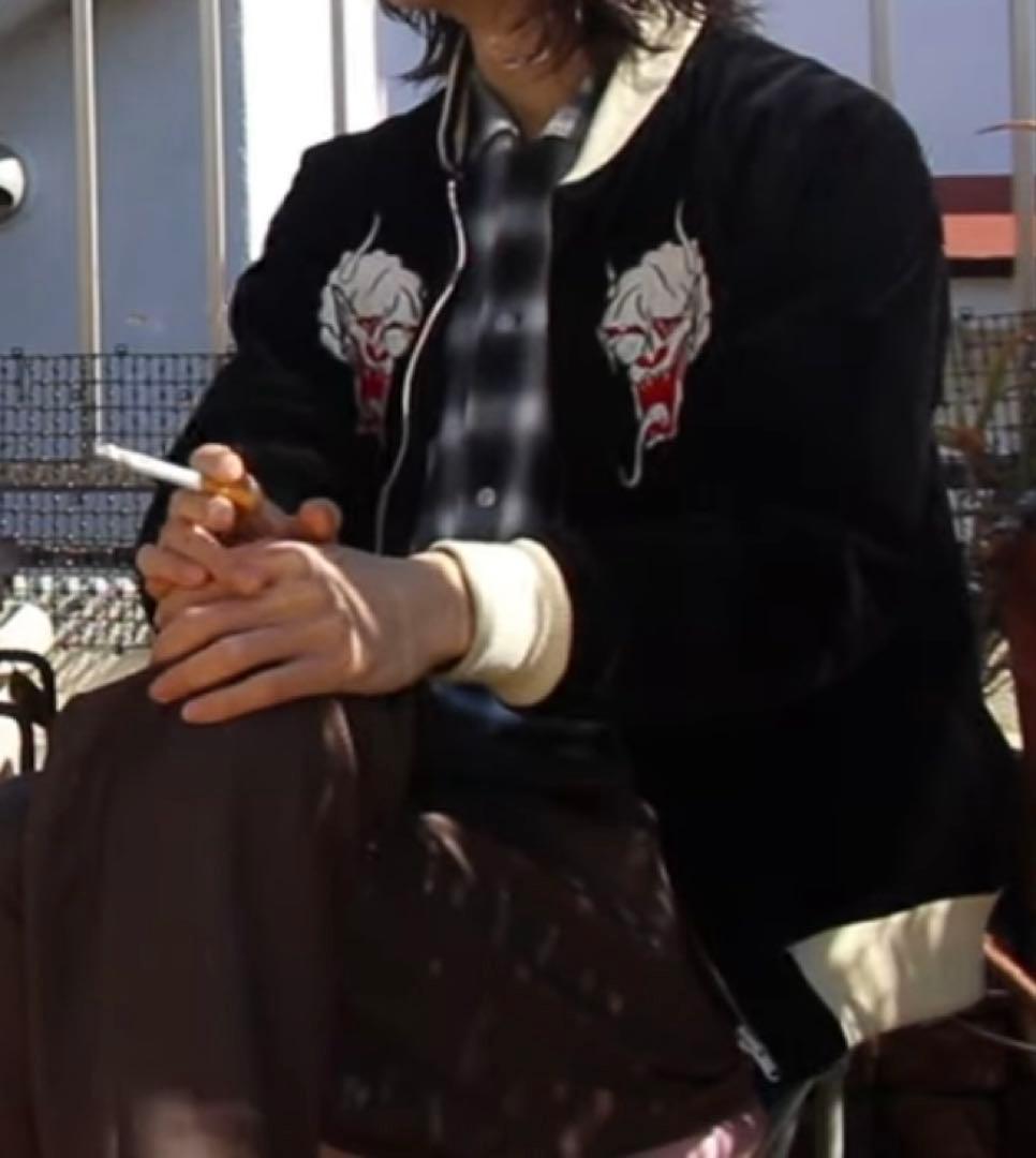 ワコマリア　ウルフズヘッド　スカジャン　ブラック　別珍