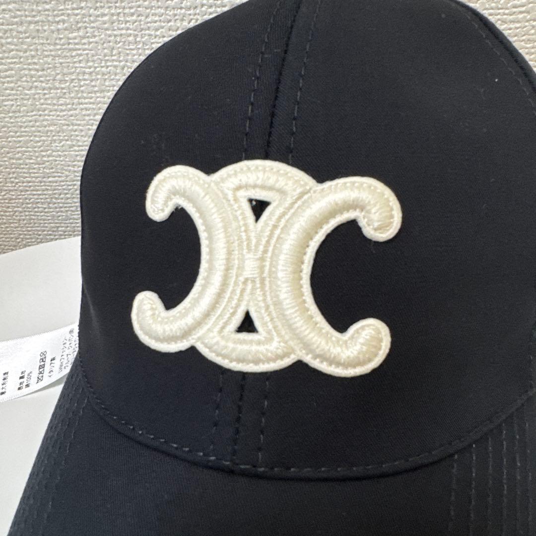 【CELINE】セリーヌ　ベースボールキャップ　ブラック　Mサイズ