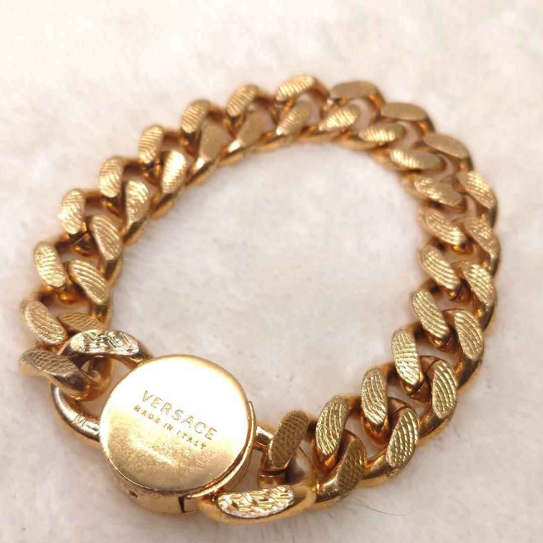 【美品】ヴェルサーチ チェーンブレスレット 喜平 M メデューサ ゴールド系