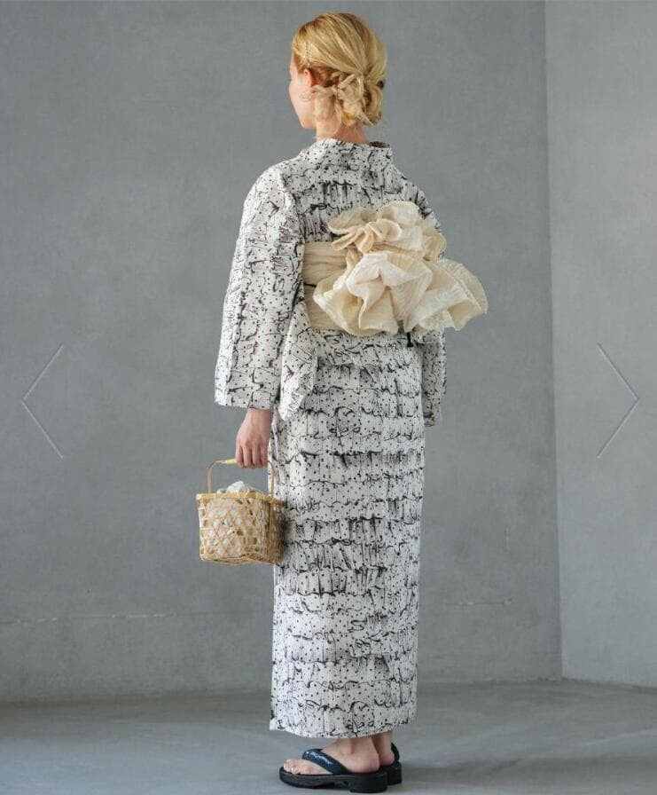 画像の兵児帯２本+お任せ紺系か白系帯締めつき◆和歌山染め日本生地◆シック浴衣