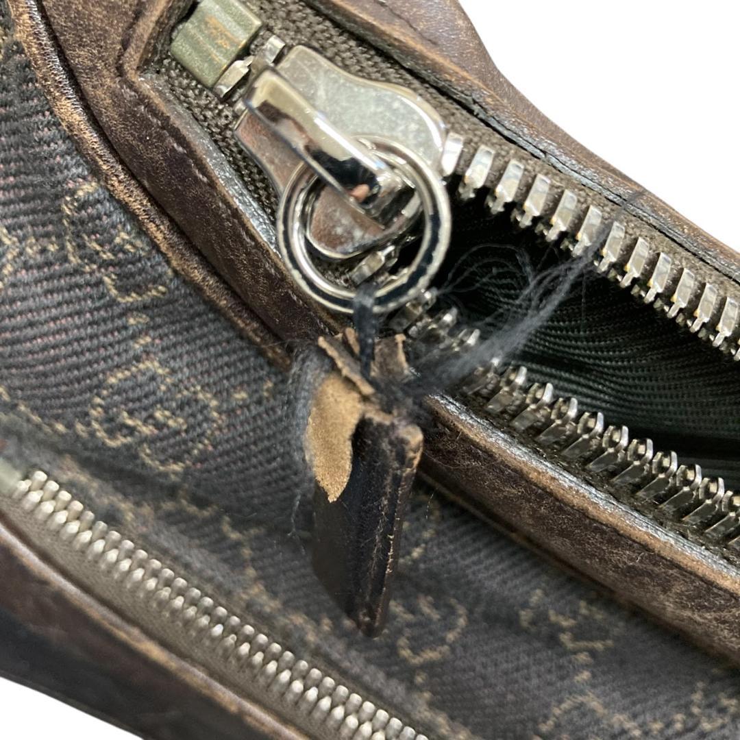 GUCCI グッチ ボディバッグ GGキャンバス レザー 101679 茶系