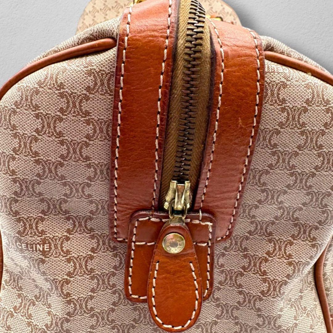 【ヴィンテージ】セリーヌ マカダム柄 ベージュ ボストンバッグ ハンドバッグ